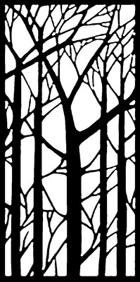 Really Great Stencils, Trees & Branches 2, 4x9'', Tree, Background, Forest