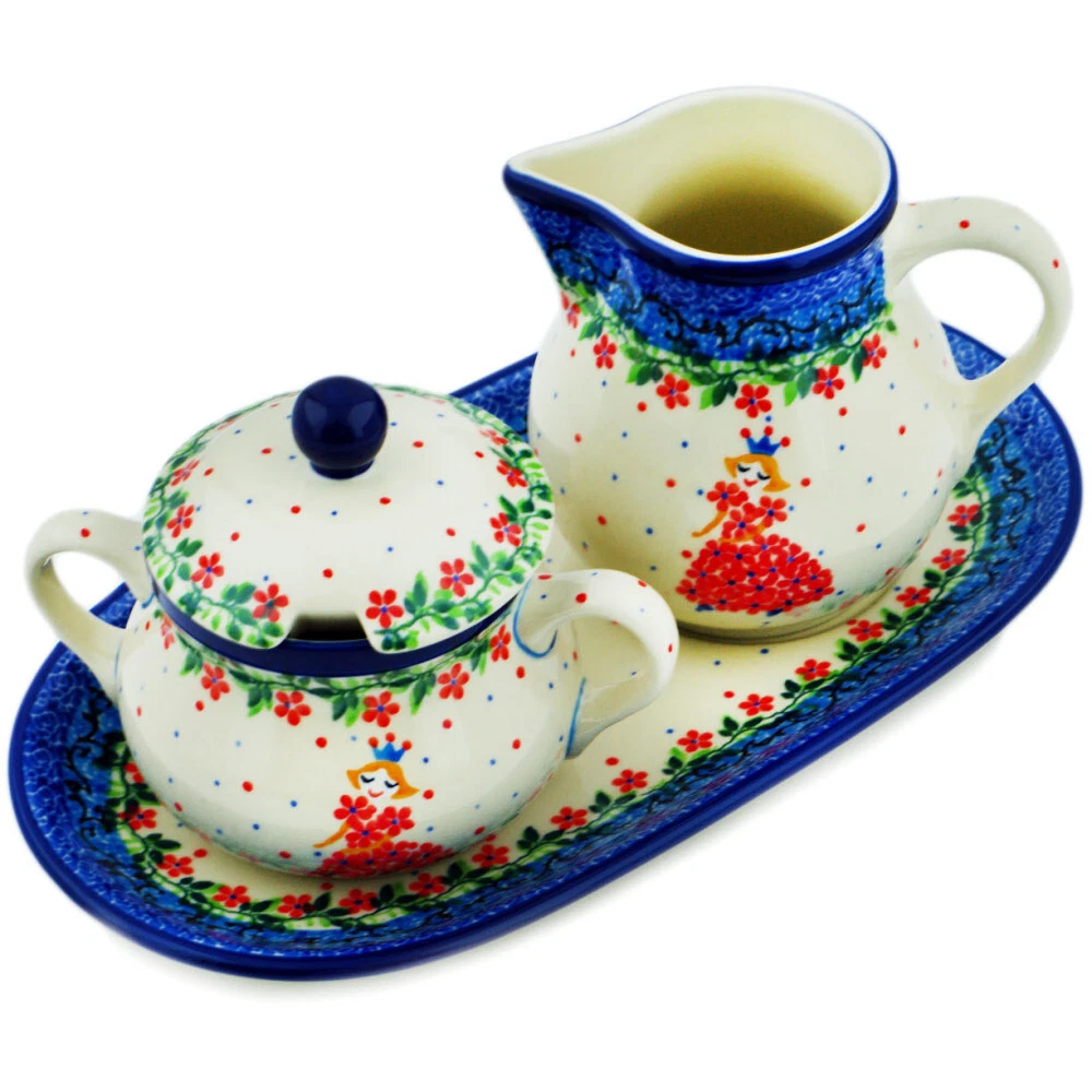Polish Pottery Sugar and Creamer Set 11