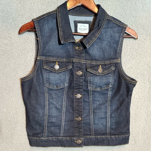 WAX JEAN Womens Vest Small Blue Denim 