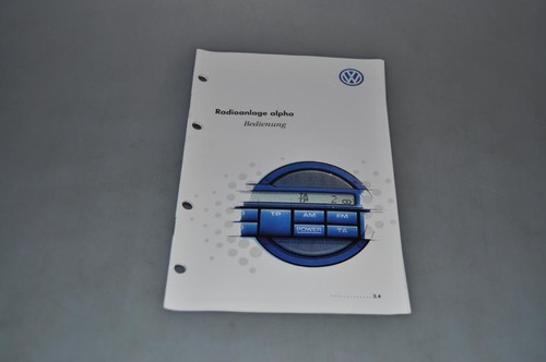 Original VW Radioanlage Alpha Bedienungsanleitung Golf 4 IV Bora