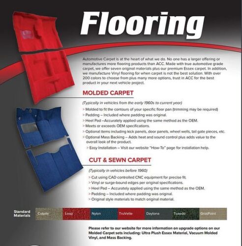 ACC Black Molded Carpet Flooring Fits - 1964-1967 Oldsmobile Cutlass 2DR Auto - Bild 2 von 7