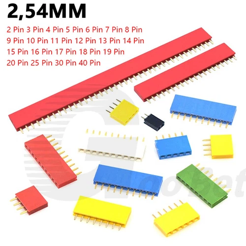 2 Pin bis 40 Pin Polig Buchsenleiste 2,54mm weiblich Pin Header 1-reihig Gerade