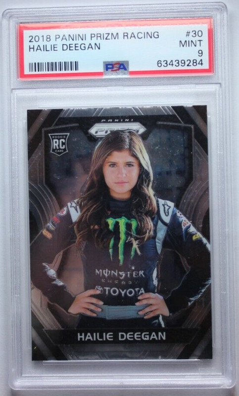 2018 Panini Prizm Racing NASCAR Hailie Deegan #30 ROOKIE RC PSA 9 Mint