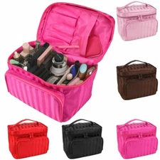 New Portable Travel Makeup Train Case Makeup Bag Cosmetic Case Handle Organizer