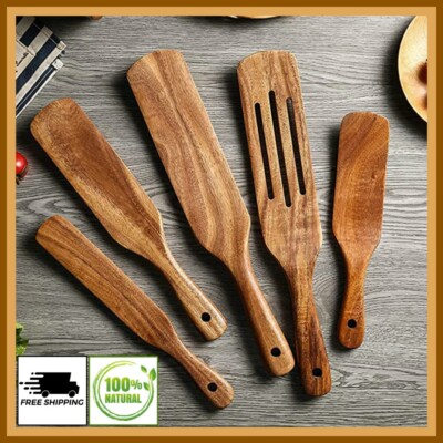 ACACIA WOOD SPURTLE SET Kitchen Tableware Shovel Utensils Organic Multi-function