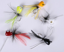 10-30pcs Fly Fishing Lures Bass Poppers Flies Topwater Trout Panfish Bass Salmon