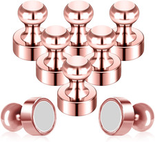 Pack of 8 Rose Gold Pink Push Pins Ideal Whiteboard Refrigerator Magnets - Adult