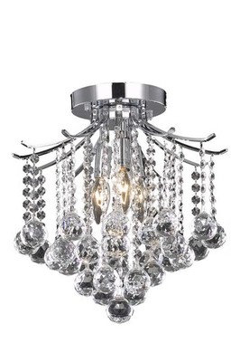 Living District Amelia 3-Light Transitional Metal Flush Mount in Chrome Finish