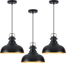 3 Pack Farmhouse Pendant Lights Black Kitchen Island Hanging Light Fixtures