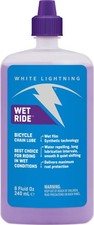 White Lightning Wet Ride Bike Chain Lube - Waterproof Synthetic Oil,