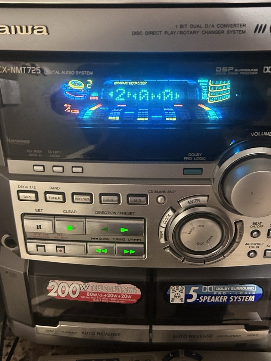 Vintage AIWA Compact Disc Stereo System 3 Cd Changer WSpeakers