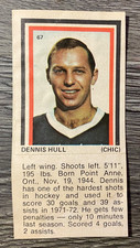 1972-73 EDDIE SARGENT NHLPA HOCKEY PLAYER  STICKER #67 = DENNIS HULL, CHICAGO