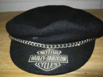 Vintage Harley Davidson Captains Biker Hat Size  L
