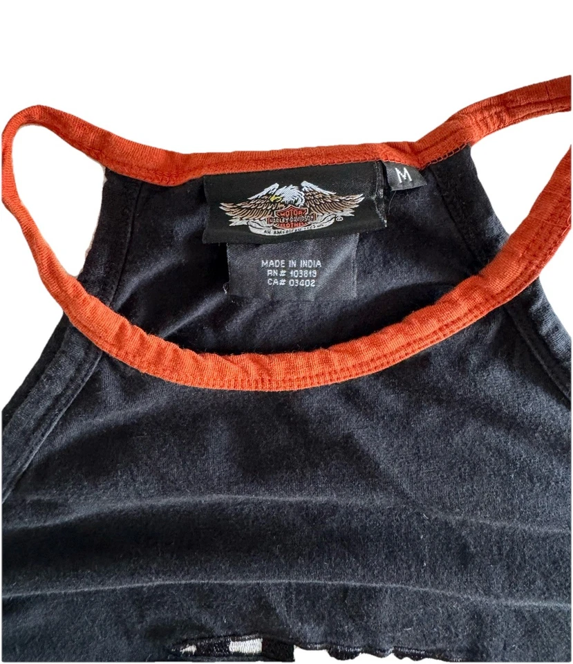 Harley Davidson 2 Piece Set Halter And Flared Leggings Size Medium Women’s Black - Image 3 of 4