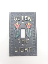 Vtg Outen The Light Pennsylvania Dutch Single Metal Switch Platescalloped Edges Vtg Outen The Light Pennsylvania Dutch Single Metal Switch Platescalloped Edges