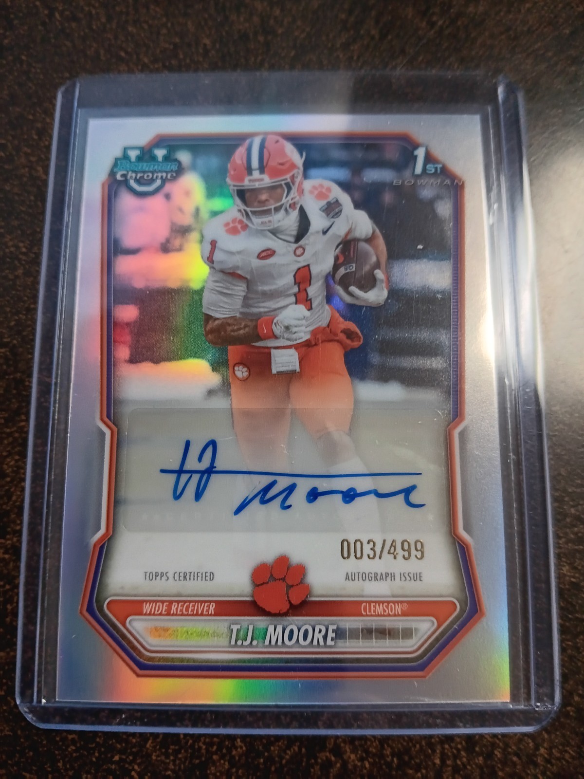 2026 Topps Bowman Chrome TJ Moore Refractor Auto 003/499 #BCO-169 Clemson
