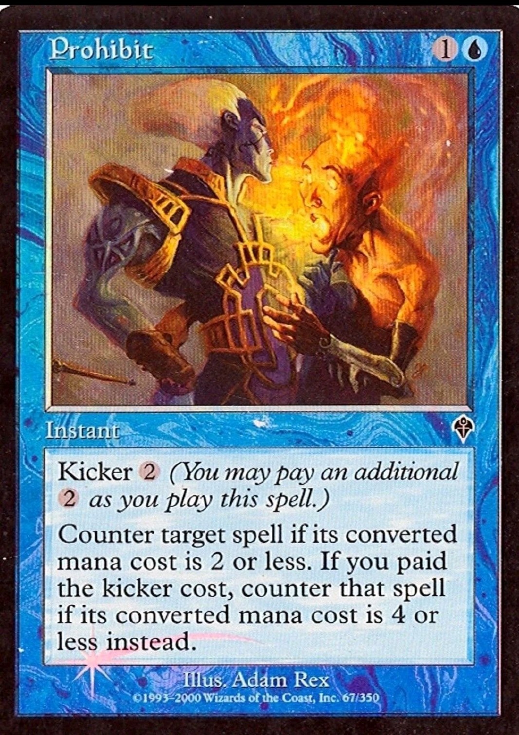 Magic the Gathering PROHIBIT #67/350 Invasion Foil Blue Common 2000 NM
