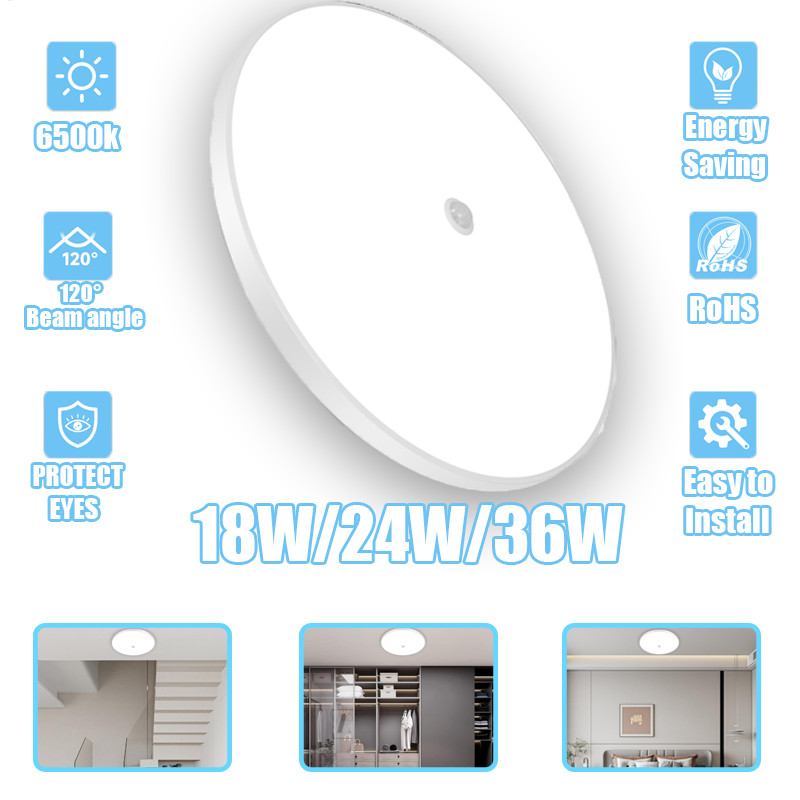 1-100PCS LED Ceiling Light 18W/24W/36W Sensor Light Suitable For Indoor Use