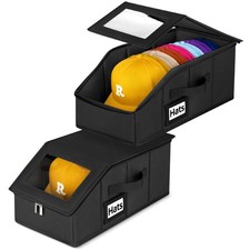 2 Pack Stackable Hat Storage for Baseball Caps Holds 28 - Closet Organizer Box