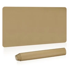 35"x17" Large Desk Mat, PU Leather Dual Side Large Desk Pad, Gold Tone