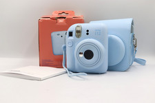 Instax Mini 12 Pastel Blue Fujifilm instant Polaroid Camera Boxed + Case