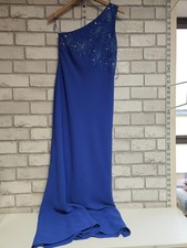 AFTER SIX BY RONALD JOYCE WOMENS  BLUE SEQUENCE EVENING DRESS SIZE 12 CG N47
