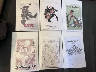 6 Sketchbooks SIGNED LOT Kevin Sano Gilead Babes Logan & Lisa Lubera Kate Mike
