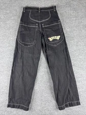 JNCO 169 Low Down Jet Black Classics 20” Jeans 30x32 J169D5 Skater Baggy Y2K 90s
