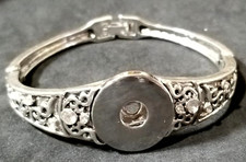 BRACELET RHINESTONES 18mm BANGLE SNAP POPPER BUTTON INTERCHANGEABLE JEWELRY