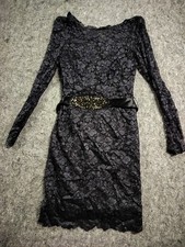 Adrianna Papell Womens Lace Little Black Dress Size 4