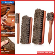 4 Piece Shoe Brush Set Horsehair Leather Boot Polish Applicator Edging Brush