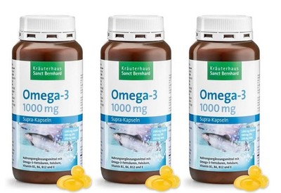Sanct Bernhard Omega-3 Supra 1000 mg - 3x120 Kapseln (90 EUR/kg)