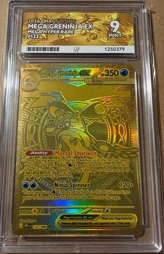 Pokémon TCG Mega Greninja EX Mega Hyper Rare 122/086 Chaos Rising Graded Ace 9