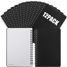 Jetec 12 Pcs Stone Paper Notebook Waterproof Notebooks 5 x 7 Inch Spiral Grap...