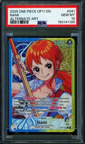 Nami - OP11-041 - PSA 10 - Alternate Art - English - One Piece - 150-19