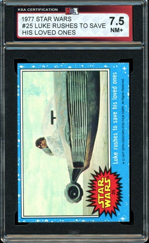 1977 Topps Star Wars #25 Luke rushes to save his loved ones — KSA 7.5