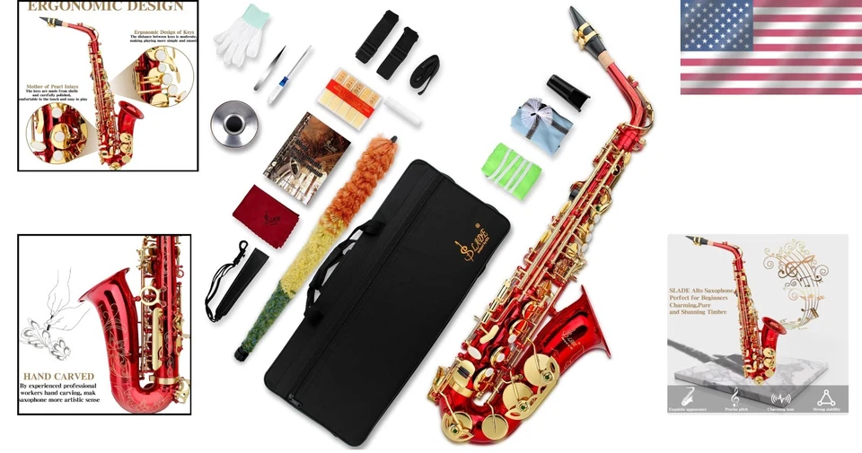 Saxofón plano profesional E - 12 - incluido Foto 2 de 4