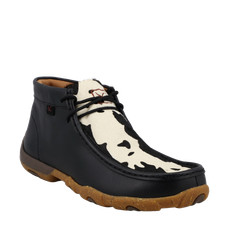 Twisted X Ladies Black White Cowhide Chukka Driving Moc WDM0164