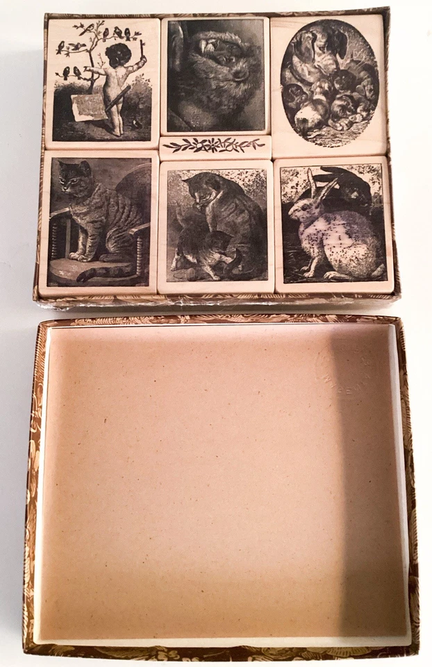 Conjunto de estampillas de goma magenta 1998 animales gato conejo león pájaros nueva caja abierta artesanía Foto 4 de 4