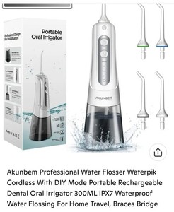 Akunbem Oral Irrigator Flosser USB Wireless