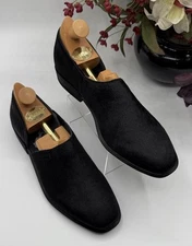 OTBT Coyote Black Genuine Leather and Fur Shoes Flats Slip-ons-Size 6.5M 29F961