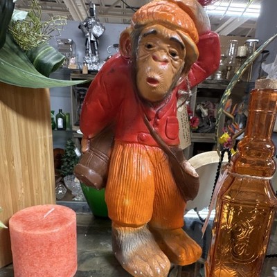 Ceramic Painted Person Sculpture Orange Red Brown Decor for Any Room