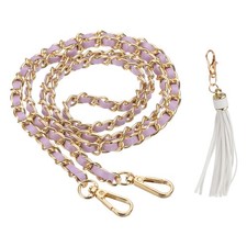 47 Inch Purse Chain Strap Purse Strap Replacement with Tassel Purple/Gold