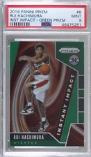 2019-20 Panini Prizm Instant Impact Green Prizm Rui Hachimura #8 PSA 9 MINT 4al