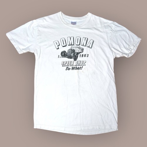 Camiseta para hombre Lucky Brand - Crema "Pomona Speed Shop - ¡Y qué!" - Talla mediana - Imagen 2 de 7