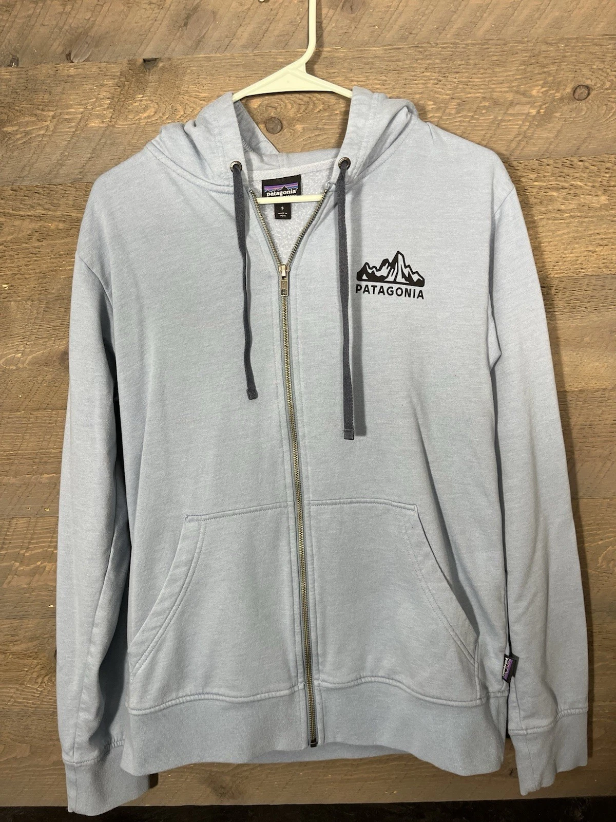 Patagonia Hoodie Womens S Full Zip Blue Graphic Jacket