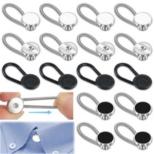 16 Pcs Elastic Collar Button Extender for Dress Shirts, Tie, Neck Extenders