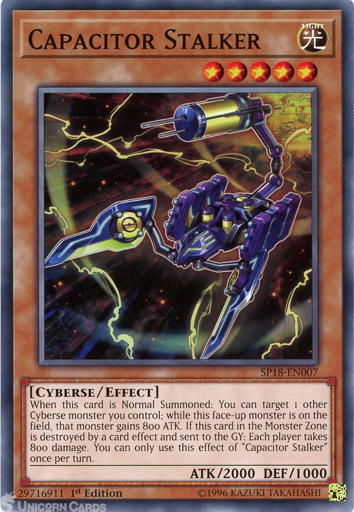SP18-EN007 Capacitor Stalker : Common 1st Edition Mint YuGiOh Card