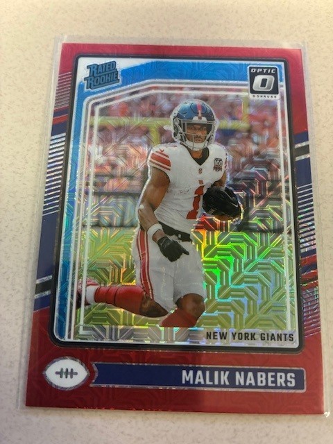 2024 Panini Donruss Optic - Rated Rookie Malik Nabers #271 Red Mojo Prizm (RC)
