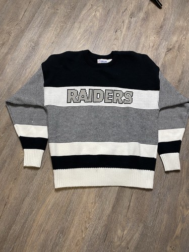 Vintage Oakland Raiders Cliff Engle Wool Blend Acrylic Sweater Pullover XL - Picture 1 of 6